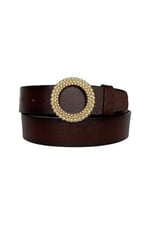 %100 Hakiki Deri, Gold Tokalı Bordo Kadın Kot Kemeri 4 cm; Bordo-byn-59
