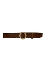 %100 Hakiki Deri, Gold Tokalı Kahverengi Kadın Kot Kemeri 4 cm; ToSado.kare-byn-59