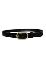 %100 Hakiki Deri Gold Tokalı Siyah İnce Kadın Kemeri, 3 cm; 3cm-KDN-32-Siyah.DÜZ