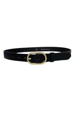 %100 Hakiki Deri Gold Tokalı Siyah İnce Kadın Kemeri, 3 cm; 3cm-KDN-32-Siyah.DÜZ