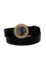 %100 Hakiki Deri, Gold Tokalı Siyah Kadın Kot, Spor Kemer 4 cm; an-byn-59