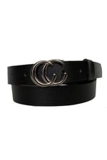 %100 Hakiki Deri Gümüş Tokalı Siyah İnce Kadın Kemeri, 3cm; 3cm-KDN-13-Siyah.DÜZ
