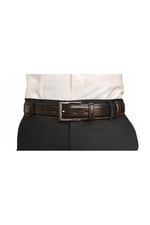 %100 Hakiki Kaliteli Deri 2'li Set Klasik Kumaş Pantolon Kemeri; Siyah, Kahverengi 3,5 cm, 2li.KLA-01-02