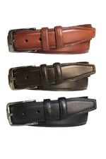 %100 Hakiki Kaliteli Deri 3'lü Set Klasik Kumaş Pantolon Kemeri; Siyah, Lacivert, Kahverengi 3,5 cm, 3lü.KLA-01-02-03