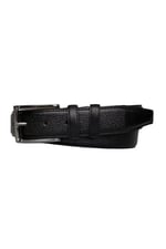 %100 Hakiki Kaliteli Deri, Dikişli Siyah Klasik, Kumaş Pantolon Kemeri 3.5 cm; Dk-140