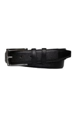 %100 Hakiki Kaliteli Deri, Dikişli Siyah Klasik, Kumaş Pantolon Kemeri 3.5 cm; Dk-140