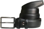 %100 Hakiki Kaliteli Deri, Kenarları Dikişli Siyah Klasik Kumaş Pantolon Kemeri 3,5 cm, Go-Dk-KLA-05