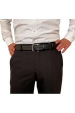 %100 Hakiki Kaliteli Deri, Siyah Klasik, Kumaş Pantolon Kemeri 3.5 cm; Dk-142