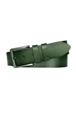 %100 Hakiki Kaliteli Deri, Yeşil 4.5 cm Tek Parça Kot, Spor Kemer; DK-134