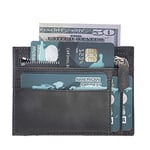 %100 Hakiki Minimalist Deri Cüzdan - El Yapımı Fermuarlı Kartlık, 8 Kart Yuvası, Eşsiz Tasarım, Minimal Bozuk Para Bölmeli Kredi Kartlık, Nakit Para Bölmeli Kartlık (Gri)