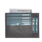 %100 Hakiki Minimalist Deri Cüzdan - El Yapımı Fermuarlı Kartlık, 8 Kart Yuvası, Eşsiz Tasarım, Minimal Bozuk Para Bölmeli Kredi Kartlık, Nakit Para Bölmeli Kartlık (Gri)