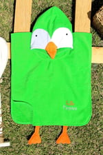 %100 Pamuk 45x50 Kadife Bebek-Çocuk Panço Yeşil