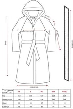 %100 Pamuklu Kapşonlu Pike Bornoz BORDO 3XL