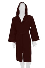 %100 Pamuklu Kapşonlu Pike Bornoz BORDO 3XL