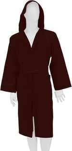 %100 Pamuklu Kapşonlu Pike Bornoz BORDO 3XL