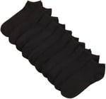 10'lu Siyah Patik Ekonomik Paket Unisex Kısa Spor Sneakers Çorap
