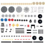117 ADET Dişli ve Aks Seti Teknik Parçalar için Uyumlu Ana Teknik Parçalar, DIY Dişliler Çeşitler Paketi (Dişli Raf ve Solucan, Pimler, Akslar, Konnektörler) Teknik Yapı Taşları Seti için
