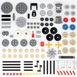 117 ADET Dişli ve Aks Seti Teknik Parçalar için Uyumlu Ana Teknik Parçalar, DIY Dişliler Çeşitler Paketi (Dişli Raf ve Solucan, Pimler, Akslar, Konnektörler) Teknik Yapı Taşları Seti için