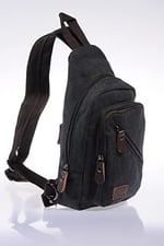 1264 Kadın Body Bag Çanta Siyah Kanvas 31 * 17 * 6 Cm