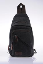 1264 Kadın Body Bag Çanta Siyah Kanvas 31 * 17 * 6 Cm