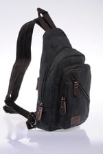 1264 Kadın Body Bag Çanta Siyah Kanvas 31 * 17 * 6 Cm