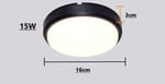 15W Artos Siyah Led Nem Su Geçirmez Banyo Bahçe Balkon Modern Tavan Duvar Lambası Beyaz Işık 6500K IP65 Dış Mekan Kullanıma Uygun