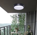 15W Artos Siyah Led Nem Su Geçirmez Banyo Bahçe Balkon Modern Tavan Duvar Lambası Beyaz Işık 6500K IP65 Dış Mekan Kullanıma Uygun