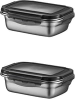 2 Adet 304 Çelik 550 ml Yemek Meyve Et Buzdolabı Beslenme Saklama Kabı mt224