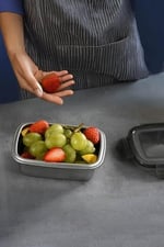2 Adet 304 Çelik 550 ml Yemek Meyve Et Buzdolabı Beslenme Saklama Kabı mt224