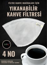 2 Adet 4 NO Yıkanabilir Raschel Filtre Kahve Süzgeci, Kahve Filtresi, Raşel Kumaş Kahve Filtresi