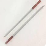 2 Adet Ağaç Saplı Adana Kebabı Şişi 304 Kalite Paslanmaz Çelik 57cm Urfa Kebap Şişi ÖmürBoyu Garanti
