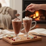2 Adet Cam Latte Bardağı Kulplu Cam Kahve Bardağı 300 ml