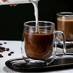 2 Adet Çift Cidarlı Cam Kupa Bardak 250 ml Çift Camlı Bardak Kupa Double Wall