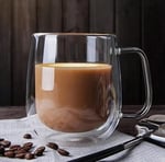 2 Adet Çift Cidarlı Cam Kupa Bardak 250 ml Çift Camlı Bardak Kupa Double Wall