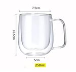 2 Adet Çift Cidarlı Cam Kupa Bardak 250 ml Çift Camlı Bardak Kupa Double Wall