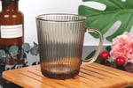 2 Adet Renkli Cam Kupa Bardak Çay Kahve Meşrubat Tatlı Bardağı Yeşil ve Kahve 370 ml