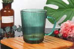 2 Adet Renkli Cam Kupa Bardak Çay Kahve Meşrubat Tatlı Bardağı Yeşil ve Kahve 370 ml