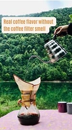 (2 adet) Yıkanabilir, Kumaş Chemex Kahve Filtresi Ağartılmamış%100 Ham Pamuk, Organik, Ekolojik Filtre Chemex (C.2)