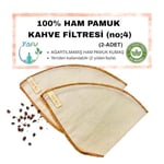 (2 adet) Yıkanabilir, Kumaş Kahve Filtresi (no:4) Ağartılmamış%100 Ham Pamuk, Organik, Ekolojik Filtre no:4 (no4.2)