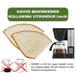 (2 adet) Yıkanabilir, Kumaş Kahve Filtresi (no:4) Ağartılmamış%100 Ham Pamuk, Organik, Ekolojik Filtre no:4 (no4.2)