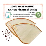 (2 adet) Yıkanabilir, Kumaş Kahve Filtresi (no:4) Ağartılmamış%100 Ham Pamuk, Organik, Ekolojik Filtre no:4 (no4.2)