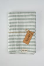 2 Kat Çizgili Müslin Kundak Bezi 40/40-120x120 cm Yeşil