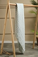 2 Kat Çizgili Müslin Kundak Bezi 40/40-120x120 cm Yeşil
