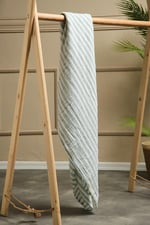 2 Kat Çizgili Müslin Kundak Bezi 40/40-120x120 cm Yeşil