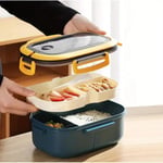 2 Katlı Taşınabilir Yemek Kabı Lunch Box Diyet Beslenme Kutusu Saklama Kabı Çatal Kaşıklı Sefer Tası