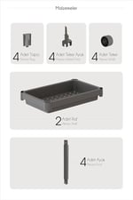 2 Katlı Tekerlekli Düzenleyici Raf Mutfak Tezgah & Evye Altı Dolap İçi Organizer, Banyo Deterjanlık ve Şampuanlık, Çok Amaçlı Taşınabilir Sebzelik, Modern Dekoratif Mutfak Raf Ünitesi (GRİ)