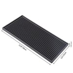 2 Paket Bar Servis Matı, Siyah Salon Berber İş İstasyonu Matı, Kaymaz Esnek Kauçuk Çalışma Matı, Bar Servisi için Profesyonel Tezgah Koruma Matı, Lavabo Matı, Güzellik Salonu 30 x 15 cm