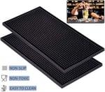 2 Paket Bar Servis Matı, Siyah Salon Berber İş İstasyonu Matı, Kaymaz Esnek Kauçuk Çalışma Matı, Bar Servisi için Profesyonel Tezgah Koruma Matı, Lavabo Matı, Güzellik Salonu 30 x 15 cm