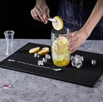 2 Paket Bar Servis Matı, Siyah Salon Berber İş İstasyonu Matı, Kaymaz Esnek Kauçuk Çalışma Matı, Bar Servisi için Profesyonel Tezgah Koruma Matı, Lavabo Matı, Güzellik Salonu 30 x 15 cm