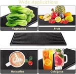 2 Paket Bar Servis Matı, Siyah Salon Berber İş İstasyonu Matı, Kaymaz Esnek Kauçuk Çalışma Matı, Bar Servisi için Profesyonel Tezgah Koruma Matı, Lavabo Matı, Güzellik Salonu 30 x 15 cm